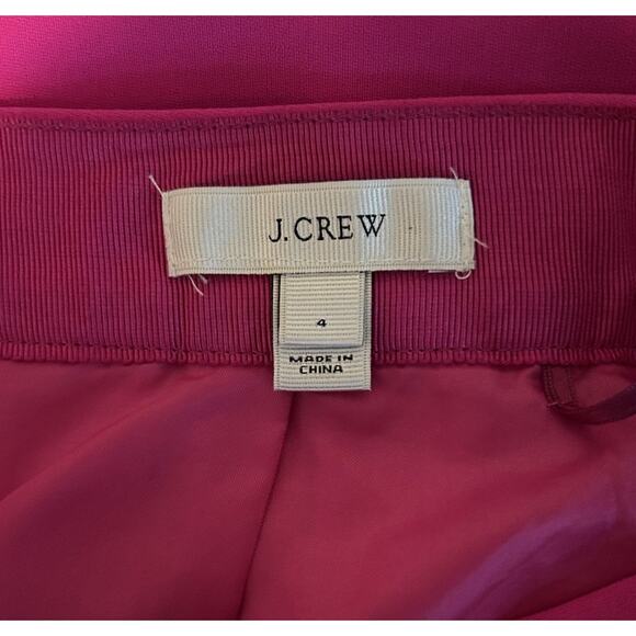 J Crew Hot Pink Knit Barbie Pleated Crepe Skirt Fully Lined Size 4 - Picture 5 of 7